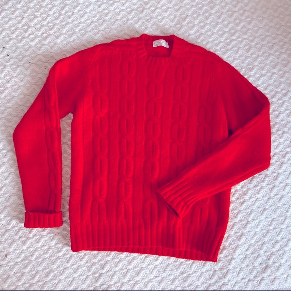 Vintage cable knit Scottish Shetland Wool Sweater - Picture 2 of 5